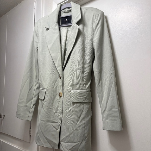 7 for all Mankind seafoam green blazer with belt - size XS - Picture 1 of 8